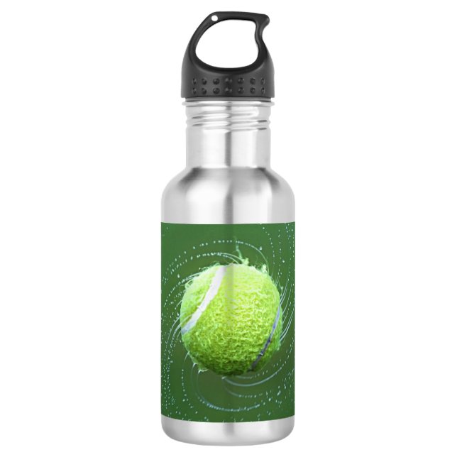 Botella de agua de acero inoxidable de tenis (Anverso)