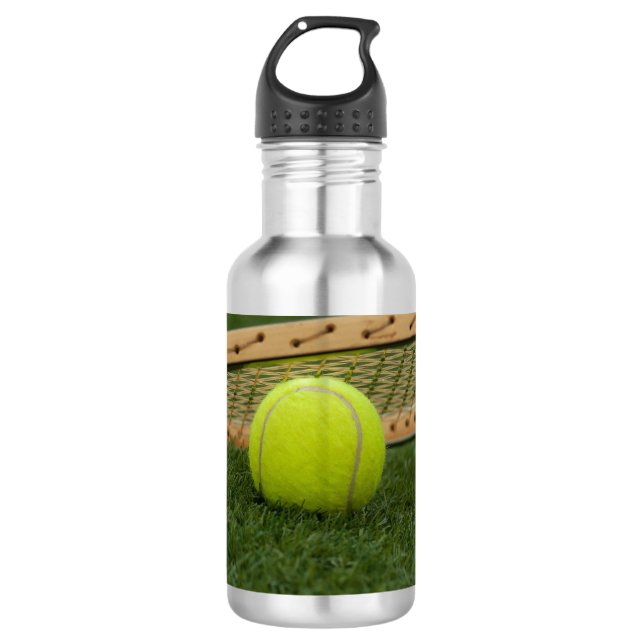 Botella de agua de acero inoxidable de tenis (Anverso)