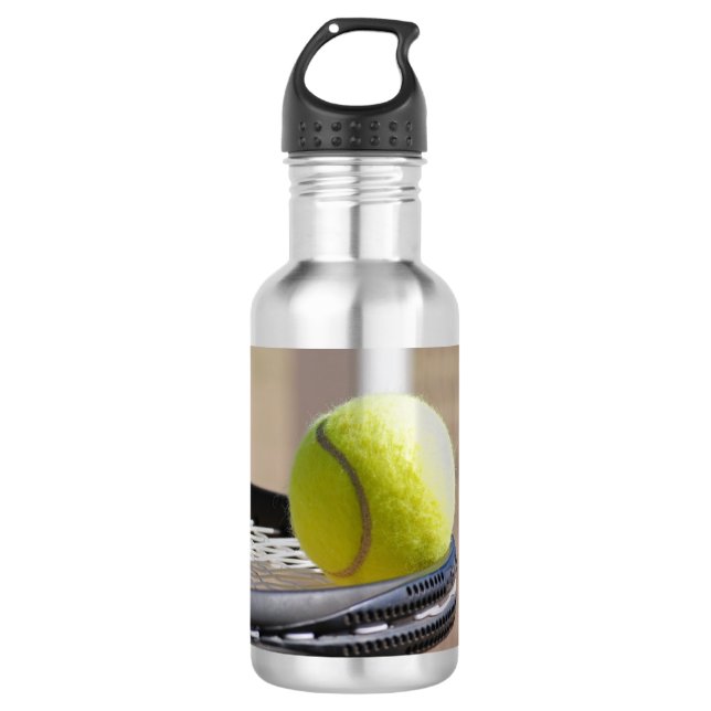 Botella de agua de acero inoxidable de tenis (Anverso)