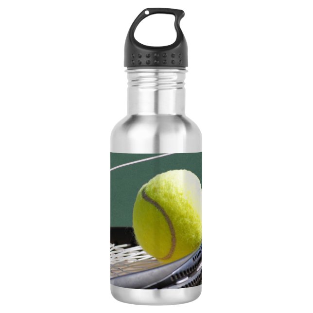 Botella de agua de acero inoxidable de tenis (Anverso)