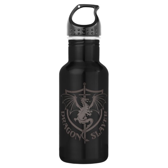 Botella de agua de acero inoxidable Dragon Slayer (Anverso)