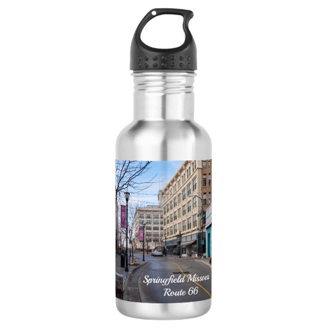 Botella de agua de acero inoxidable en el centro d (Anverso)