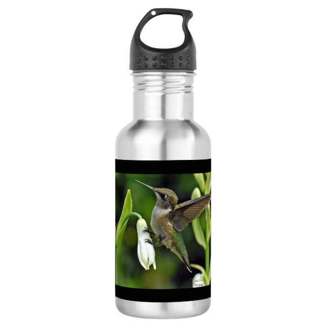 Botella de agua de acero inoxidable Hummingbird (Anverso)