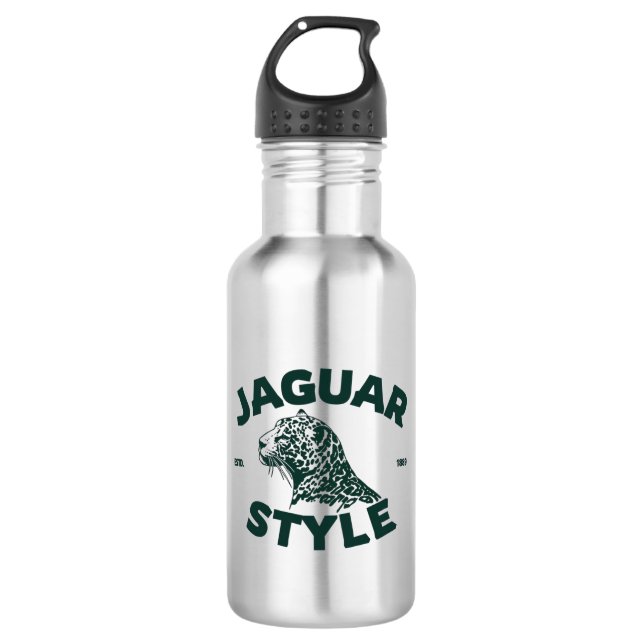 Botella de agua de acero inoxidable Jaguar (Anverso)
