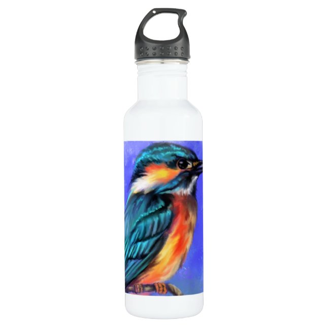 Botella de agua de acero inoxidable Kingfisher Bir (Anverso)