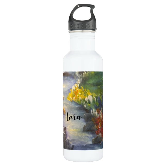 Botella de agua de acero inoxidable Meadow Stream (Anverso)