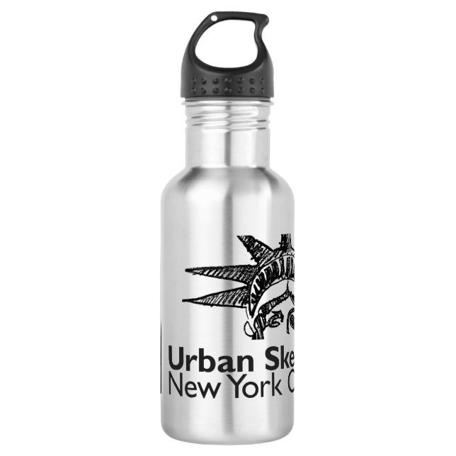 Botella de agua de acero inoxidable NYC Urban Sket (Anverso)
