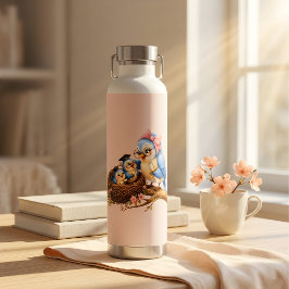 Botella de agua de acero inoxidable pájaro lindo r