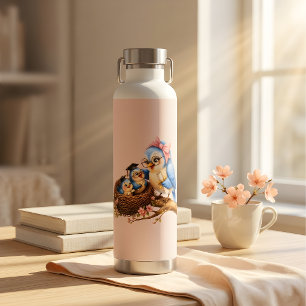 Botella de agua de acero inoxidable pájaro lindo r