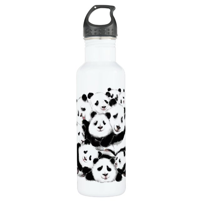 Botella de agua de acero inoxidable Panda Funny (Anverso)