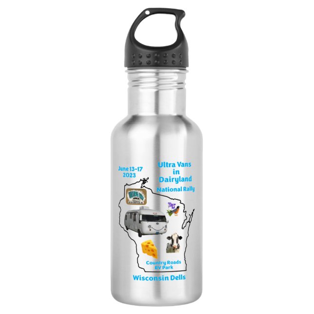 Botella de agua de acero inoxidable para el rally  (Anverso)