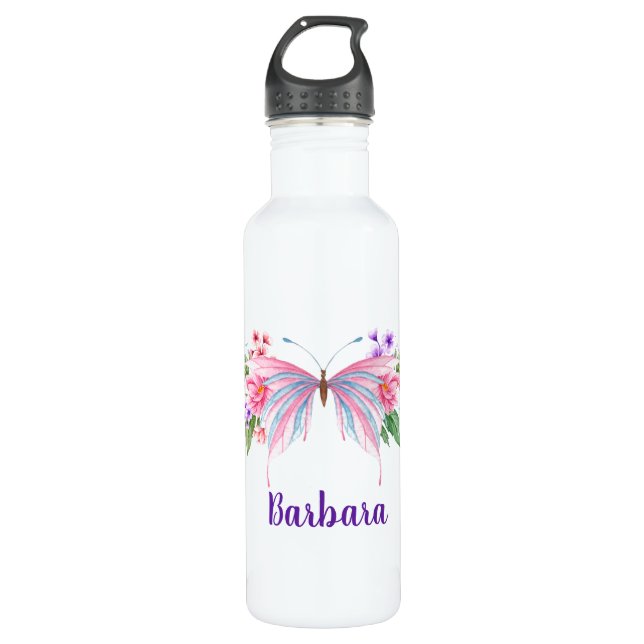 Botella de agua de acero inoxidable para mariposa (Anverso)