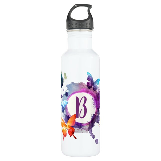 Botella de agua de acero inoxidable para mariposa (Anverso)