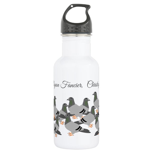 Botella de agua de acero inoxidable Pigeon Design (Anverso)