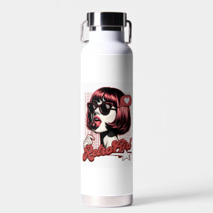 Botella de agua de acero inoxidable retro Chica