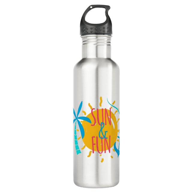 Botella de agua de acero inoxidable Sun & Fun (Anverso)