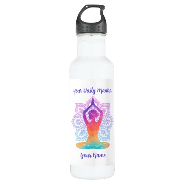 Botella de agua de acero personalizada con nombre  (Anverso)