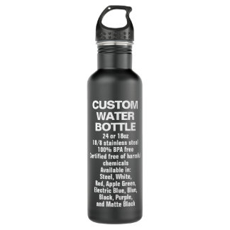 Botella de agua de acero personalizado MATTE BLACK