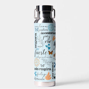 Botella de agua de Afirmaciones Motivacionales ESP