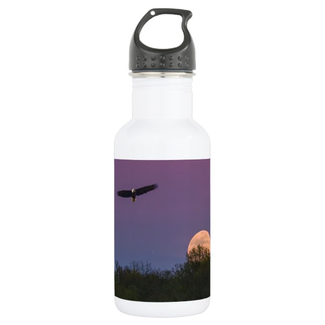 Botella de agua de águila rosa superluna (Anverso)