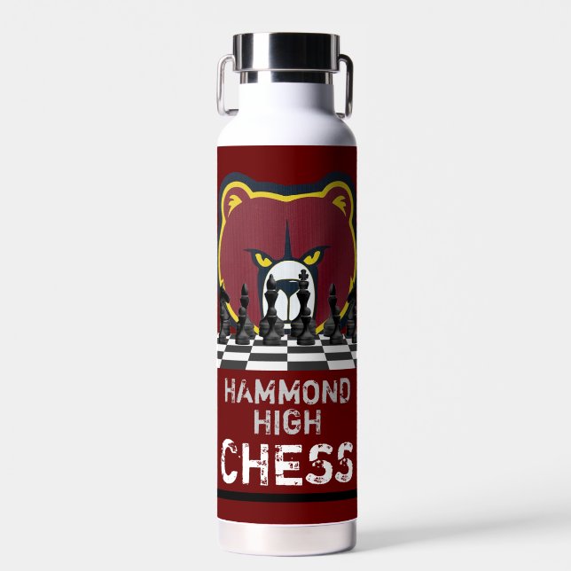 Botella de agua de ajedrez de HAMMOND HIGH (Delantero)