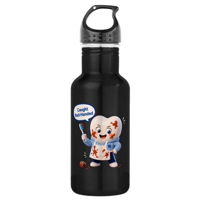 Botella de agua de aluminio con humor de dentista  (Anverso)