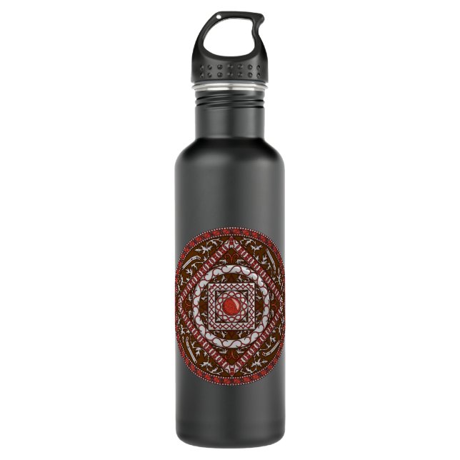 Botella de agua de Aries Mandala (Anverso)