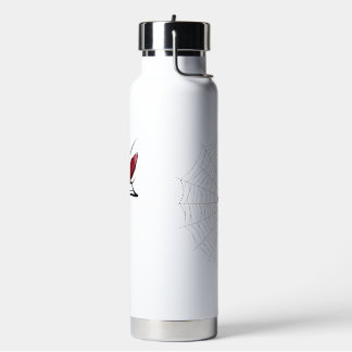 botella de agua de arte floral rojo elegante