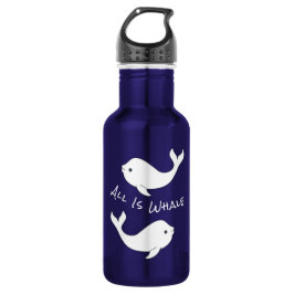 Botella de agua de ballena Beluga (Texto blanco)