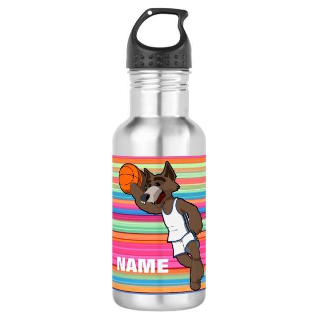 Botella de agua de baloncesto personalizada (Anverso)