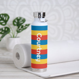 Botella de agua de bandas de color primario negrit