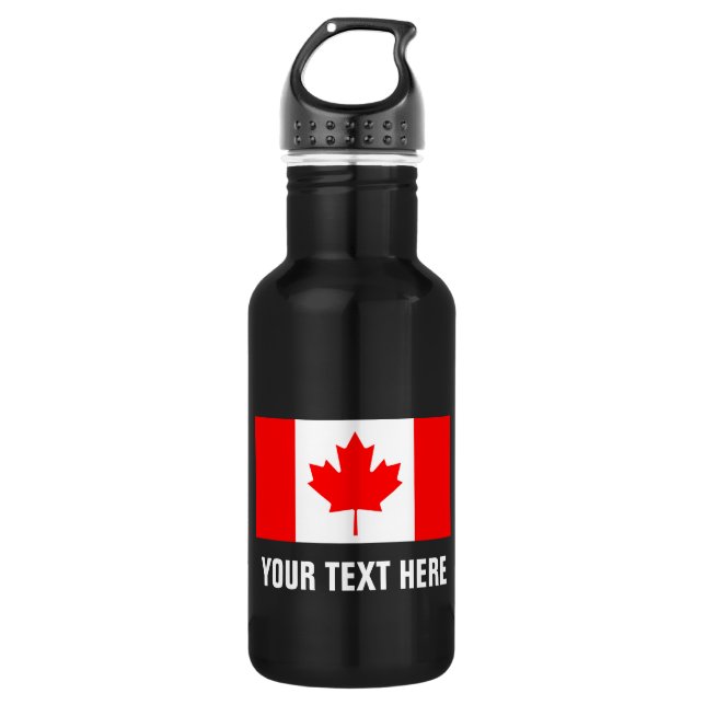 Botella de agua de bandera canadiense personalizad (Anverso)