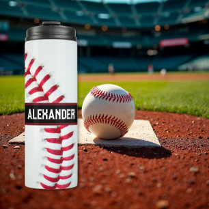 Botella de agua de béisbol personalizada con nombr