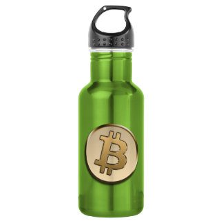 Botella de agua de Bitcoin dorado - VERDE