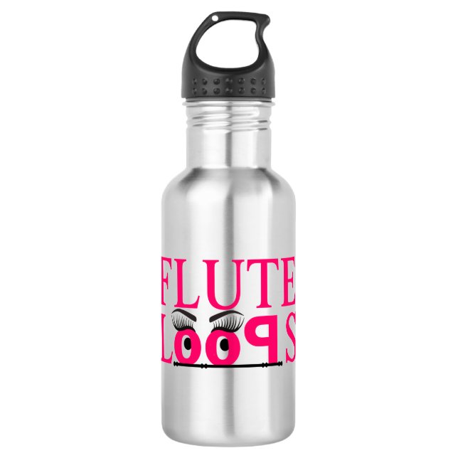 Botella de agua de bucles de flauta, acero inoxida (Anverso)