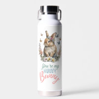 Botella de agua de Bunny Floral