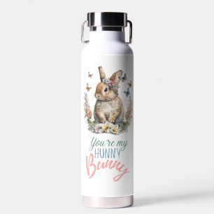 Botella de agua de Bunny Floral