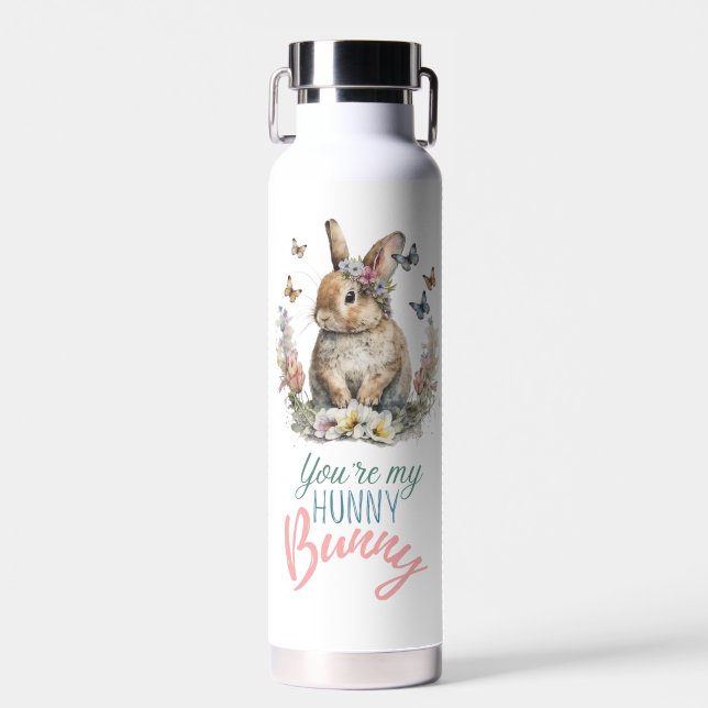 Botella de agua de Bunny Floral (Delantero)