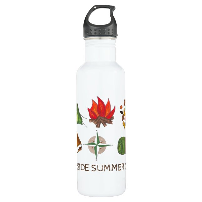 Botella de agua de campamento de verano personaliz (Anverso)