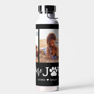 Botella de agua de color EDITABLE Paw Joy