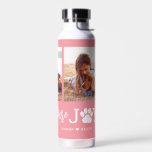 Botella de agua de color EDITABLE Paw Joy<br><div class="desc">Visite nuestra tienda en www.berryberrysweet.com para ver artículos de papelería modernos y elegantes y regalos personalizados.</div>