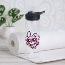 Botella de agua de conejo superhero Cute Kawaii 