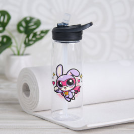 Botella de agua de conejo superhero Cute Kawaii