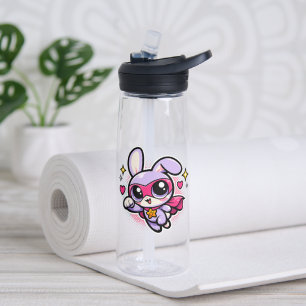 Botella de agua de conejo superhero Cute Kawaii
