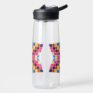 botella de agua de cuadrados abstractos