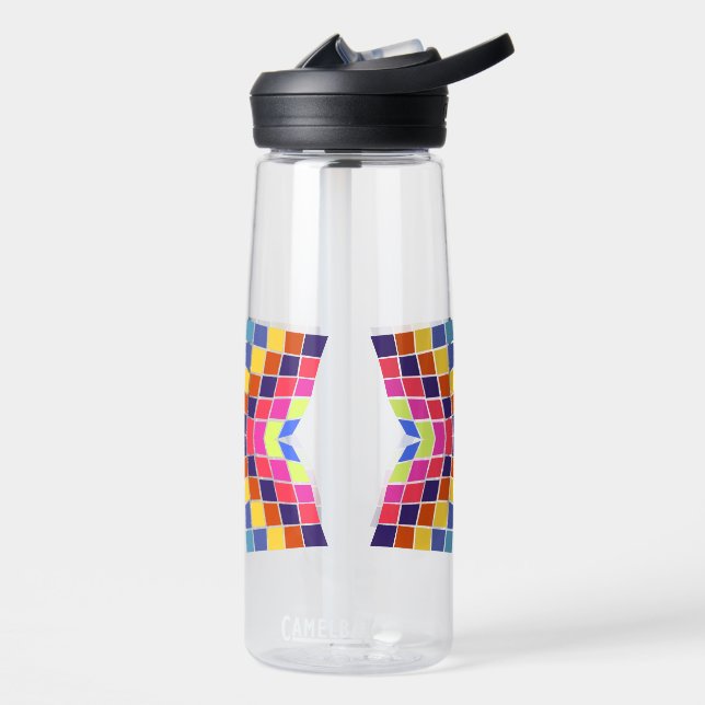 botella de agua de cuadrados abstractos (Izquierdo)