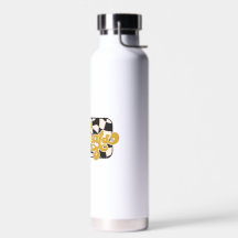 Botella de agua de cuadros de Bobcats: Oro