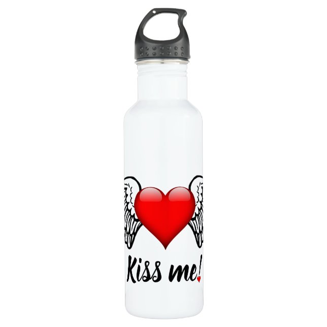 Botella de agua de día de San Valentín Kiss Me 24. (Anverso)