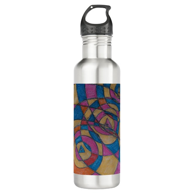 BOTELLA DE AGUA DE DISEÑO ARTÍSTICO DE PAULA REILL (Anverso)