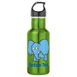 Botella de agua de elefante azul de dibujos animad